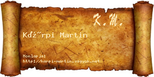 Kárpi Martin névjegykártya