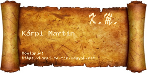 Kárpi Martin névjegykártya