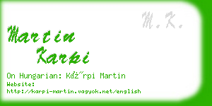 martin karpi business card